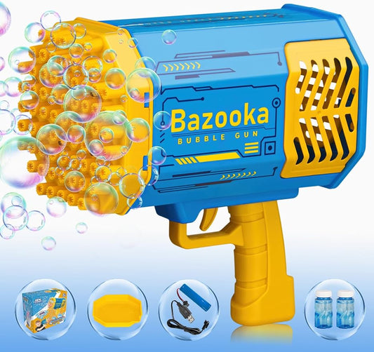 Bubble Gun toy with Flash Lights|Rocket Boom Bubble Blower|Giant Bubble Blaster Maker|Toddler Outdoor Toys for Kids Gifts for Boys and Girls, Adults(sk)